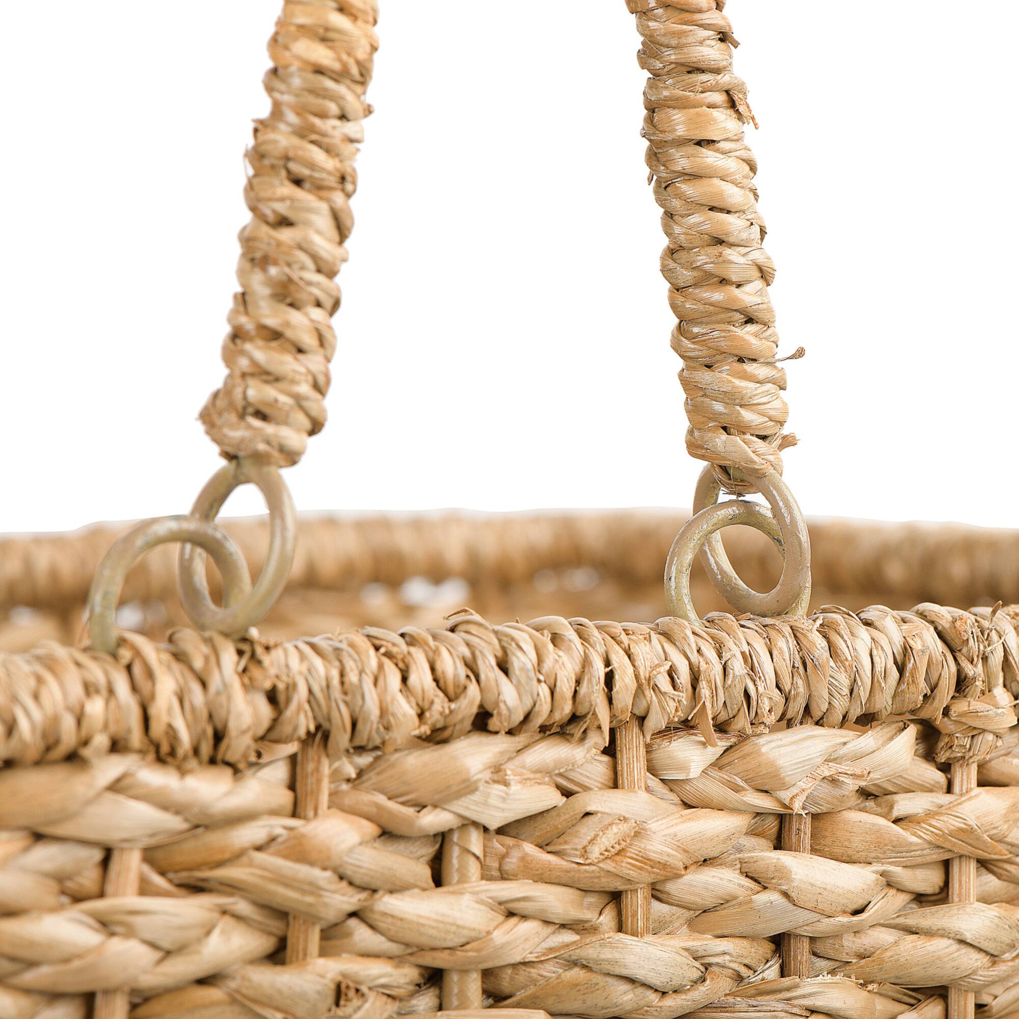 Hello Honey® 16" Woven & Natural Bangkuan Rope Stair Basket with Handles